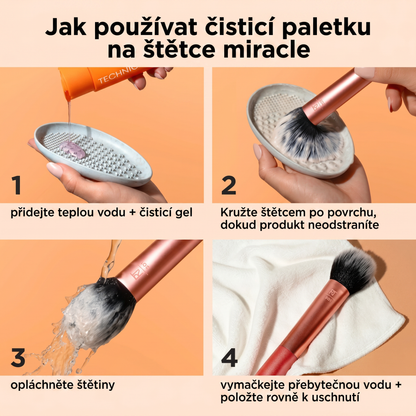 Real Techniques Miracle Deep Cleansing Gel, Šampon na čištění štětců a houbic na make-up, Vegan & Bez krutosti, 4 fl. oz./118 ml lahvička