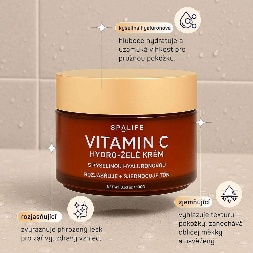 SpaLife Beauty Vitamin C Hydro - Jelly Hydratační Krém na Obličej s Hyaluronovou Kyselinou