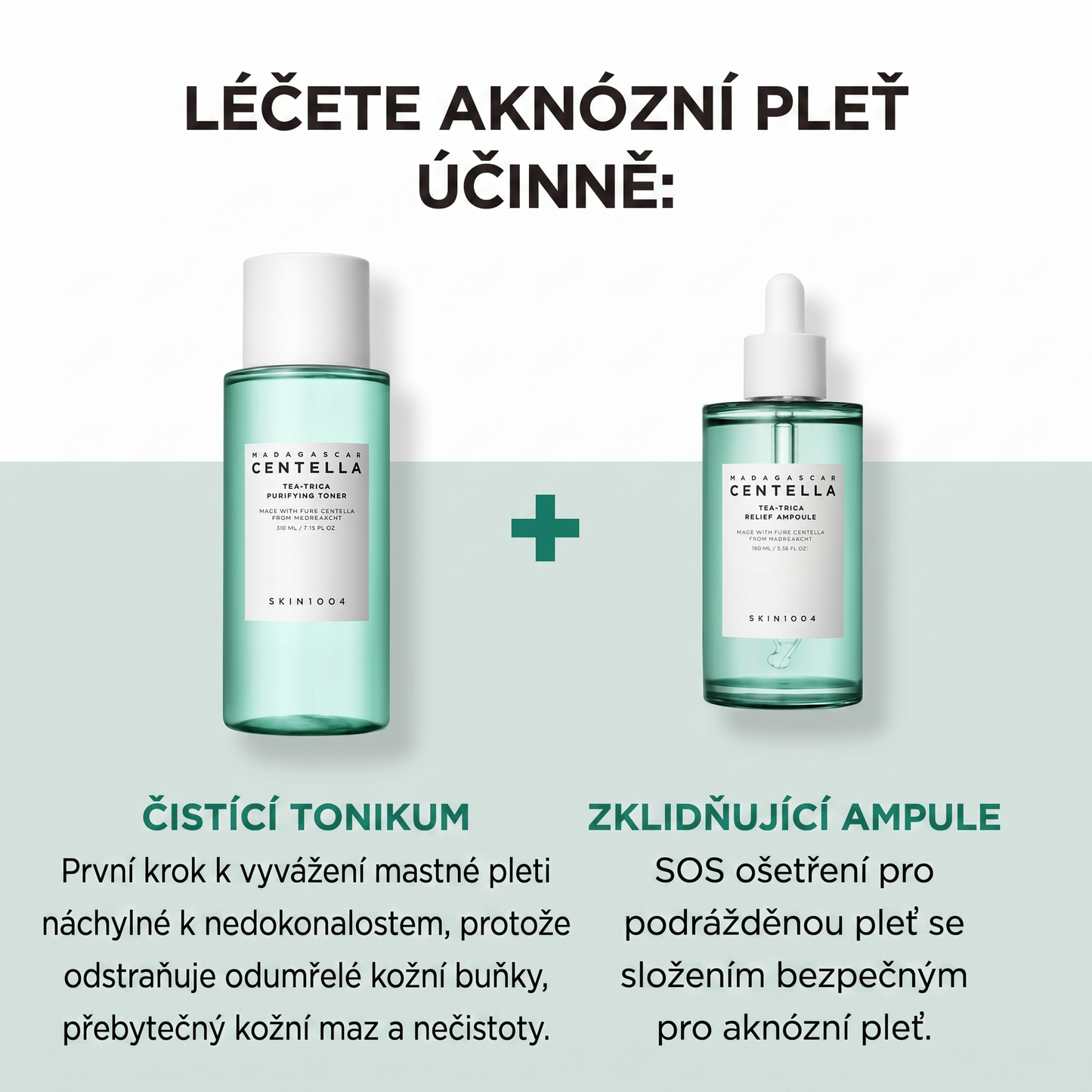 SKIN1004 Tea-Trica Relief Ampule 100 ml, 3.38 fl. oz, Uklidňující Hydratace pro Citlivou Plet