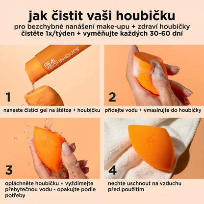 Real Techniques Miracle Deep Cleansing Gel, Šampon na čištění štětců a houbic na make-up, Vegan & Bez krutosti, 4 fl. oz./118 ml lahvička